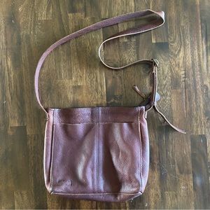 Duluth Trading Brown Leather Adjustable Unlined Crossbody Bag